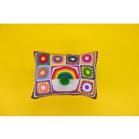 Sale - Baumwolle Rechteck Regenbogen Themen Häkeln Kissenbezug, Kissenbezug von SenamonAccessories