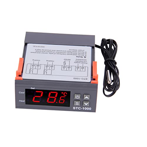 Senbeeda STC-1000 Temperaturregler AC 110V-220V Celsius Allzweck Digitaler Thermostat Temperaturkalibrierung mit NTC-Sensor Sonde für Fermentation Hatch Freezer Heizen/Kühlen Senbeeda STC-1000 Temperaturregler AC 110V-220V Celsius Allzweck Digitaler Thermostat Temperaturkalibrierung mit NTC-Sensor Sonde für Fermentation Hatch Freezer Heizen/Kühlen von Senbeeda