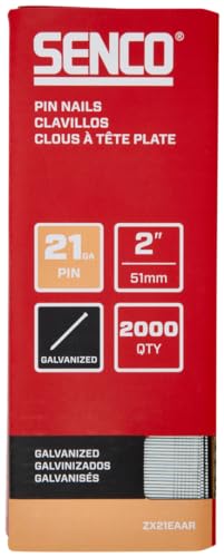 SENCO ZX21EAAR 5,1 cm 21 Gauge Stiftnägel, verzinkte Oberfläche, 2.000 Stück von Senco