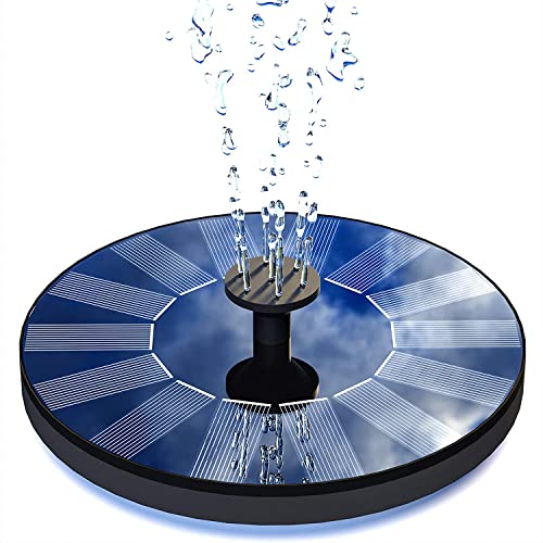 Solar Springbrunnen, Senders Solar Teichpumpe mit 1W Solar Panel Solarbrunnen für Draussen Solar Schwimmender Fontäne Pumpe für Gartenteich Oder Teich Vogel-Bad Fisch-Behälter von Senders