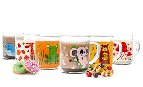 6 Tier-Motiv Becher Tassen 230ml Teegläser Kindergläser Trinkgläser Saftgläser von Sendez
