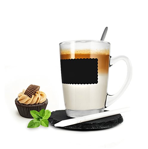 Sendez Kaffeeglas-Set 4-TLG mit Löffel und Teller Teeglas Tasse Becher Latte Macchiato Glas von Sendez