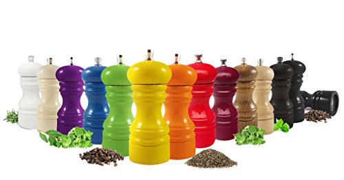 Pfeffermühle Salzmühle in 13 Farben Gewürzmühle Hochglanz 12cm Made IN EU (Schwarz) von Sendez