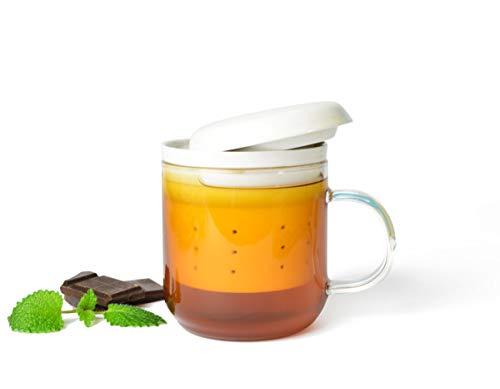 Sendez® Teeglas mit Teesieb aus Porzellan Teefilter Teezubereiter Teebecher Teetasse von Sendez