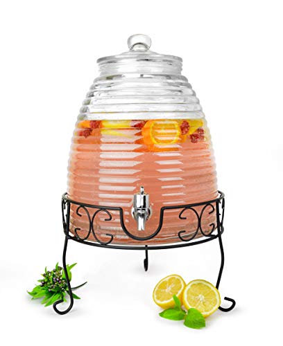 Sendez® XXL Getränkespender 9 Liter mit Metall-Zapfhahn Ständer Wasserspender Saftspender Dispenser von Sendez
