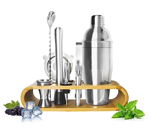 Sendez 11 tlg Cocktail Shaker Bar Set 700ml Cocktailset aus Edelstahl Barkeeper Cocktail Mixer von Sendez