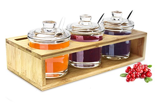 Sendez 3 Gewürzgläser mit Holzgestell und Löffeln Gewürzdosen Parmesandosen Marmeladendosen Set Honigdose Dose Zuckerdose Salzdose Vorratsdose 27x13x12cm 10-tlg Sendez 3 Gewürzgläser mit Holzgestell und Löffeln Gewürzdosen Parmesandosen Marmeladendosen Set Honigdose Dose Zuckerdose Salzdose Vorratsdose 27x13x12cm 10-tlg von Sendez