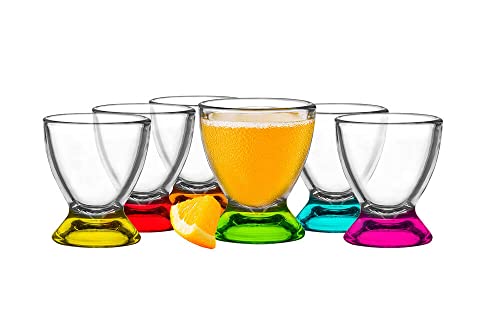 Sendez 6 Bunte Eierbecher aus Glas Eierständer Eierhalter Glaseierbecher von Sendez