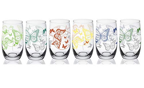 Sendez 6 Longdrinkgläser 320ml mit bunten Schmetterlingen Wassergläser Saftgläser Trinkgläser Sendez 6 Longdrinkgläser 320ml mit bunten Schmetterlingen Wassergläser Saftgläser Trinkgläser von Sendez