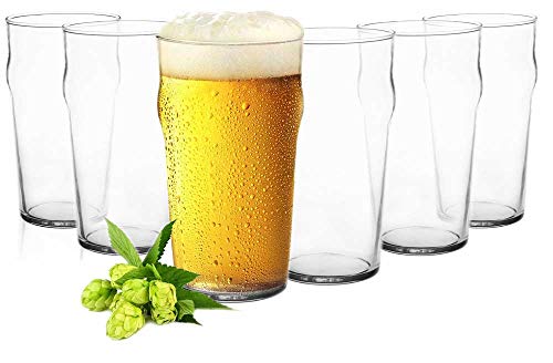 Sendez 6 Pint Gläser 0,5L (max. 570ml) Biergläser Bierglas Pilsgläser Pint Glas Trinkgläser Saftgläser von Sendez