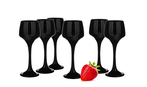 Sendez 6 Schwarze Likörgläser 75ml Schnapsgläser Aperitif Shots Stamper Tequilagläser Obstlerglas von Sendez