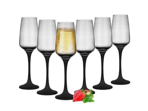 Sendez 6 Sektgläser 210ml mit schwarzem Stiel Champagner Sektkelche Sektglas Proseccogläser Prosecco Sendez 6 Sektgläser 210ml mit schwarzem Stiel Champagner Sektkelche Sektglas Proseccogläser Prosecco von Sendez