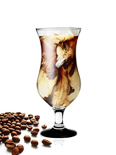 Sendez 6 Stück Cocktailgläser 480ml mit schwarzem handgemalten Fuß Longdrink Trinkglas von Sendez