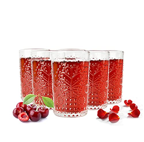 Sendez 6 Trinkgläser 330ml mit Relief Saftgläser Cocktailgläser Longdrinkgläser von Sendez