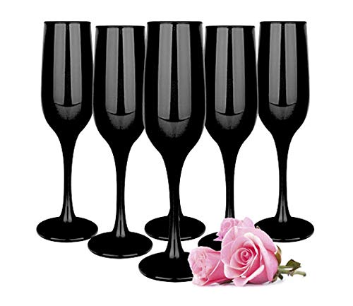 Sendez 6 schwarze Sektgläser 200ml Sektkelche Champagner Prosecco Sektglas Proseccoglas von Sendez