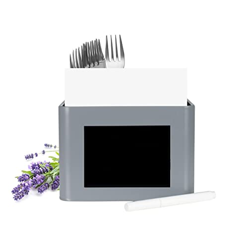 Sendez Besteckkorb aus Metall mit Serviettenhalter Besteckbehälter Besteckkasten Küchenutensilienhalter Grau Sendez Besteckkorb aus Metall mit Serviettenhalter Besteckbehälter Besteckkasten Küchenutensilienhalter Grau von Sendez