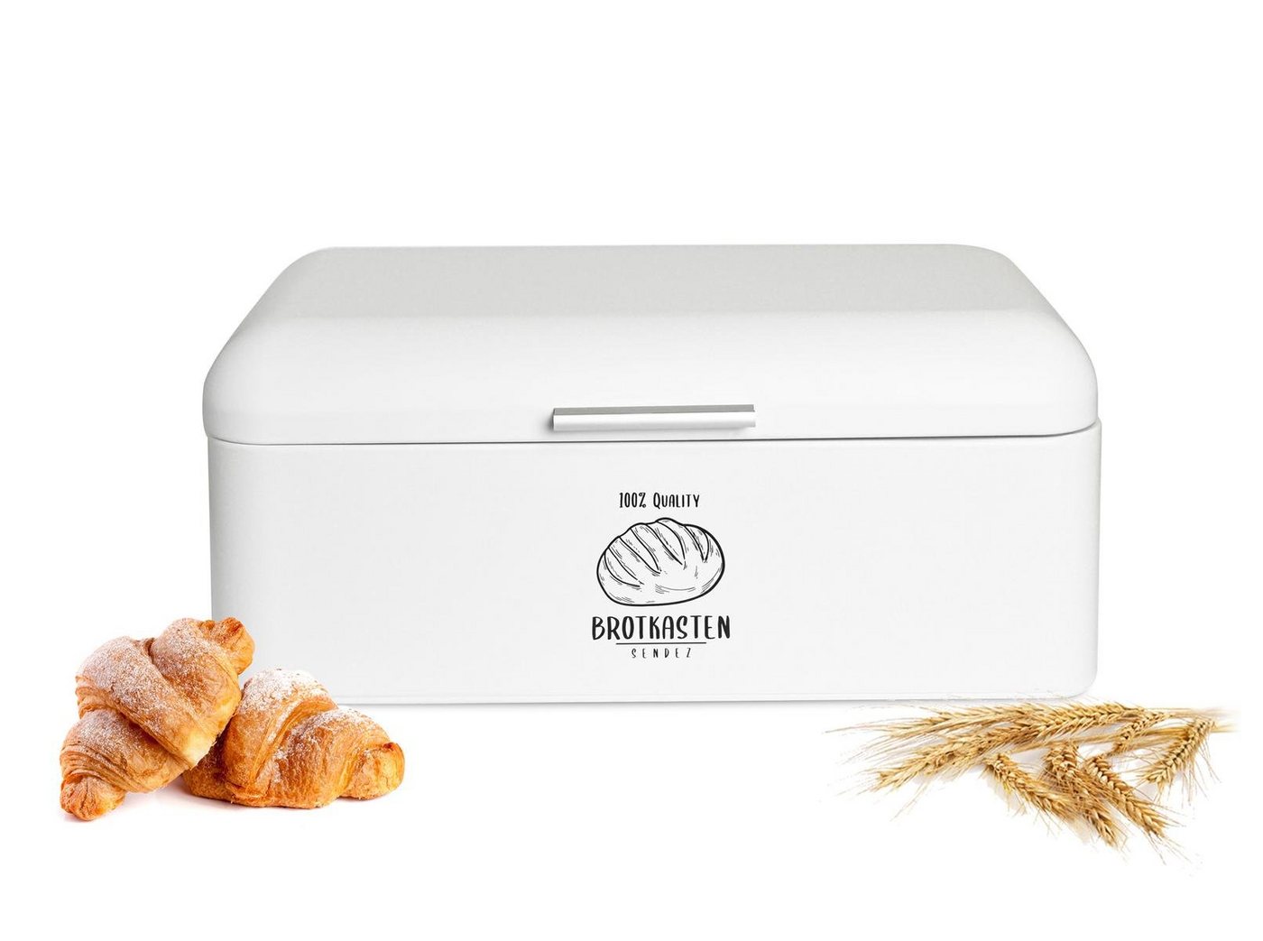 Sendez Brotkasten aus Metall mit Klappdeckel Rollbrotkasten Brotbehälter Brotbox, Metall, (Brotkasten), Brotkasten von Sendez