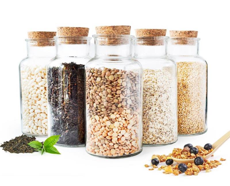 Sendez Gewürzbehälter 6 Gewürzgläser 600ml mit Korkverschluss Gewürzdosen Vorratsgläser, Glas, (6-tlg) von Sendez