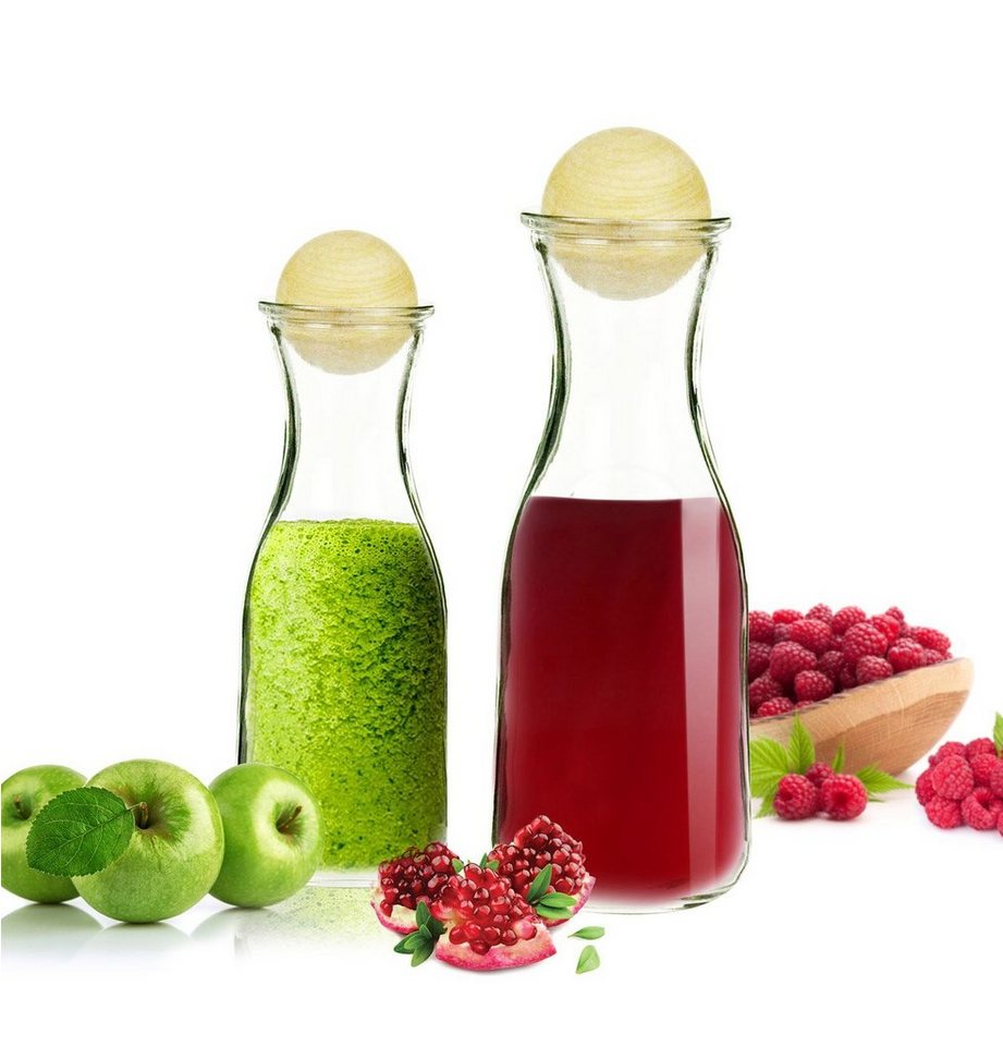 Sendez Karaffe Glaskaraffen Set mit Holzstöpsel 1x270ml und 1x470ml Weinkaraffe Sendez Karaffe Glaskaraffen Set mit Holzstöpsel 1x270ml und 1x470ml Weinkaraffe von Sendez