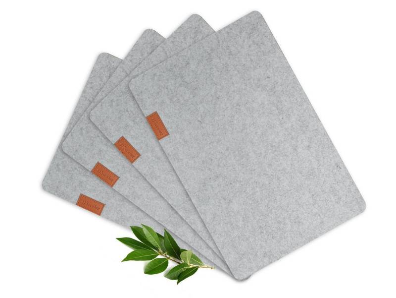 Sendez Platzteller 4 Tischuntersetzer aus Filz 43x23cm Platzmatte Telleruntersetzer, Zubehör für Teller, 4-tlg. von Sendez