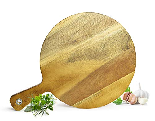 Sendez Schneidebrett mit Griff aus Akazienholz Pizzabrett Holzbrett Vesperbrett Käsebrett Wurstplatte Pizzateller Sendez Schneidebrett mit Griff aus Akazienholz Pizzabrett Holzbrett Vesperbrett Käsebrett Wurstplatte Pizzateller von Sendez