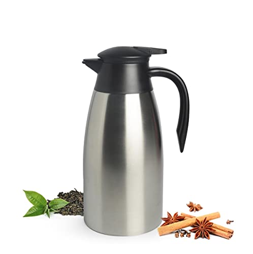 Sendez Thermoskanne 2L Edelstahl Isolierkanne Kaffeekanne Thermosflasche Teekanne von Sendez