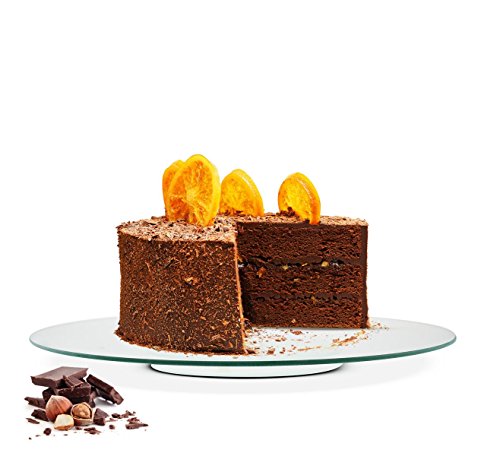 Sendez Tortenplatte Drehbar ø40 cm aus Glas Glasplatte Kuchenplatte Tortenständer Servierplatte Kuchenteller Servierteller Käseteller von Sendez