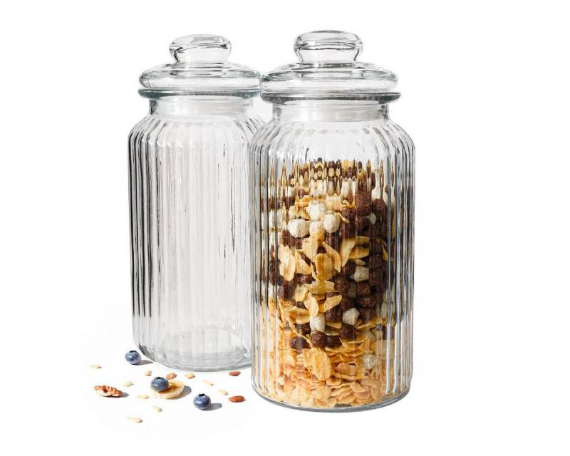 Sendez Vorratsglas 2er Set 1,5L Bonbonglas Vorratsgläser Vorratsgefäß Glasbehälter, Glas, (2-tlg) von Sendez