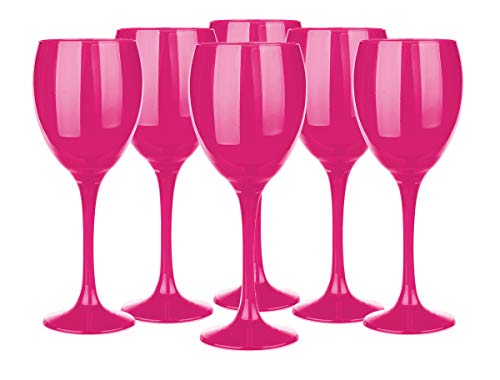Weingläser Set 300ml im 6er-Pack Rotweingläser Weißweingläser Weinkelch Pink von Sendez