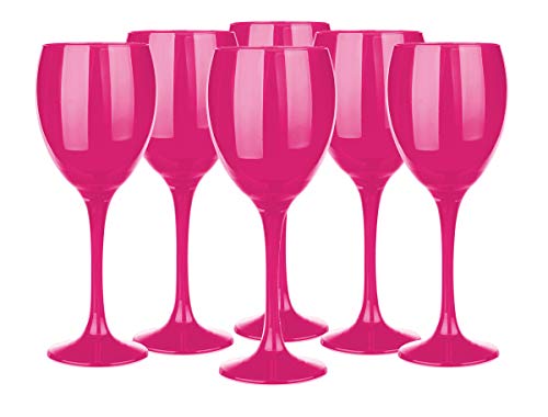 Weingläser Set 300ml im 6er-Pack Rotweingläser Weißweingläser Weinkelch Pink von Sendez