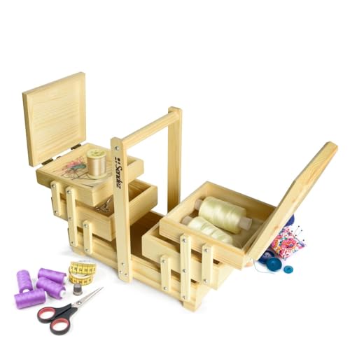 XXL Handgefertigter Nähkasten Handgeschnitzter Kasten Nähzeug Nähkorb Natur XXL Handgefertigter Nähkasten Handgeschnitzter Kasten Nähzeug Nähkorb Natur von Sendez