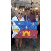 Bemalung Der Acadian Flagge Auf Recyceltem Zedernholz von SenecaArtistStudio