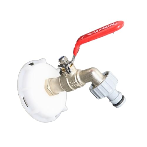 IBC Kugelauslaufhahn, IBC Auslaufhahn Feingewinde Wassertank Zubehör Adapter, Einsatz Auslaufventil Frostsicher Für Garten Schlauch von Senermter