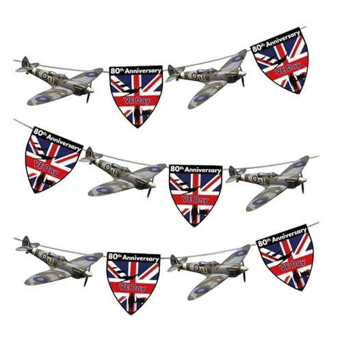 Senermter Banner Für Den VE-Day - Girlanden Banner VE-Day 80 Jahre | Retro-Design Flaggenwimpel Festtagsdekoration für Feierlichkeiten und Festliche Atmosphäre Senermter Banner Für Den VE-Day - Girlanden Banner VE-Day 80 Jahre | Retro-Design Flaggenwimpel Festtagsdekoration für Feierlichkeiten und Festliche Atmosphäre von Senermter