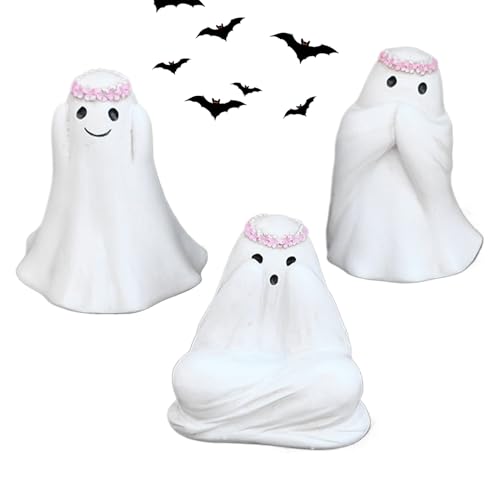 Senermter Halloween Geister Statue | Gruselig Süße Halloween Deko - Festliche Kunstharz Deko 3 Teile Skulptur Für Schreibtisch Wohnzimmer Tisch Senermter Halloween Geister Statue | Gruselig Süße Halloween Deko - Festliche Kunstharz Deko 3 Teile Skulptur Für Schreibtisch Wohnzimmer Tisch von Senermter