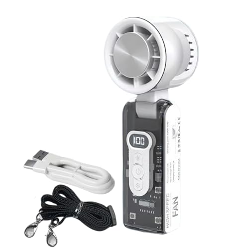Senermter Handventilator | USB-C-Ladegerät & Handlicher Mini-Ventilator,Personell Tragbar Lautlos Kabellos Blattlos Für Camping Reisen Büro Freizeit Outdoor von Senermter