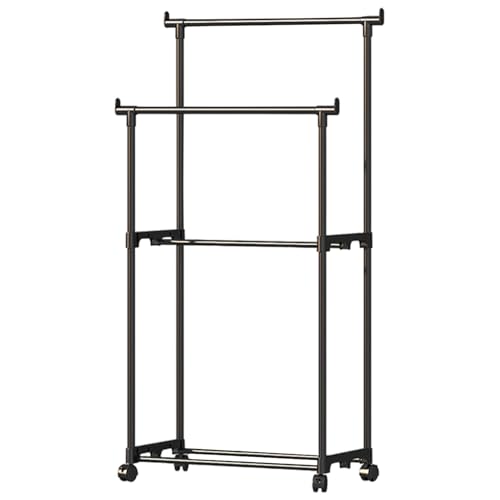 Senermter Kleiderständer, Doppelstangen Kleiderständer, Kleiderständer Mit Rollen, Kleiderständer Stabil, Kleiderständer Doppelruten Fächer, Schwerlast-Kleiderständer Aus Metall Senermter Kleiderständer, Doppelstangen Kleiderständer, Kleiderständer Mit Rollen, Kleiderständer Stabil, Kleiderständer Doppelruten Fächer, Schwerlast-Kleiderständer Aus Metall von Senermter