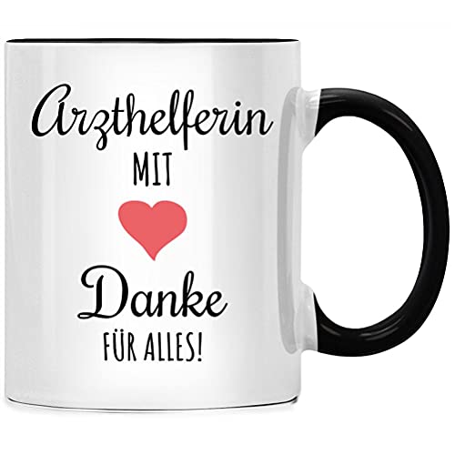 Arzthelferin mit Herz Danke für Alles Tasse Lieblingskollegin Geschenke, Beste Kollegin Geschenk Abschied, Abschiedsgeschenk Kollegen Jobwechsel von Seness