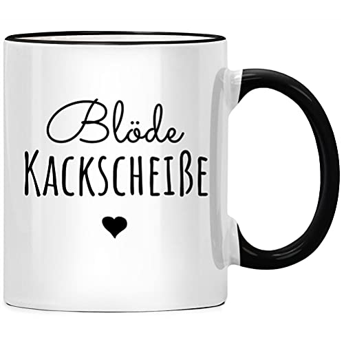 Blöde Kackscheiße Tasse Becher, Tassen mit Sprüchen lustig, Büro Kollegin Geschenk, Spruch Geschenkidee, Kollegen Abschied, Dagegen Abschiedsgeschenk von Seness