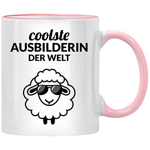 SENESS Coolste beste Ausbilderin der Welt mit Herz Tasse, Ausbilder Geschenk, Chef Chefin Azubi Azubine, Ausbildung bestanden, Abschiedsgeschenk Kollegen, Bestandene Prüfung Kaffeetasse lustig von Seness