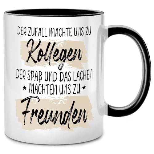 Seness Der Zufall machte uns zu Kollegen Tasse, Abschiedsgeschenk Jobwechsel, Kollegin Abschied, Tassen mit Sprüchen lustig, witziges Ruhestand Geschenk Rente, Kaffeetasse Kaffeebecher, Team Büro von Seness