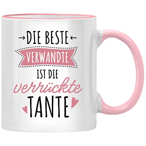 Die beste Verwandte ist die verrückte Tante Tasse Geschenk du wirst Tante der Welt Geschenke werdende Patentante Neffe Nichte Geburtstag Geschenkideen von Seness