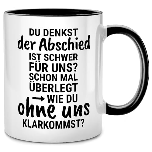 Seness Du denkst der Abschied ist schwer Tasse mit Spruch lustig, Abschiedsgeschenk Kollegen Jobwechsel, Abschied beste Kollegin Geschenk, Lieblingskollegin, Ruhestand Rente Rentner, Chef Chefin von Seness