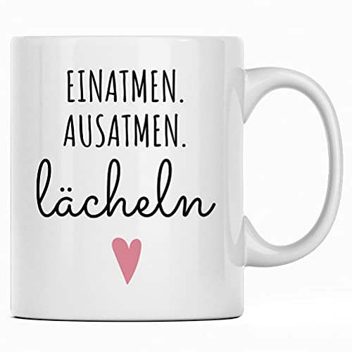 Einatmen ausatmen lächeln Tasse, Lieblingskollegin Beste Kollegin Geschenk Spruch Abschiedsgeschenk Kollegen Jobwechsel Tassen mit Sprüchen ignorieren von Seness