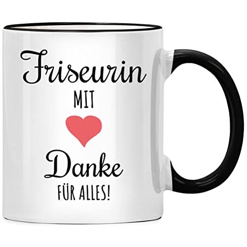 SENESS Friseurin mit Herz Danke für Alles Tasse, Friseur Zubehör, Hairstylist Geschenke, beste Friseurin der Welt, Friseureinrichtung, Abschied Kollegin Geschenk, Kaffeetasse Kaffeebecher lustig von Seness