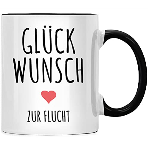 Glückwunsch zur Flucht Tasse Spruch, Kollegen Abschiedsgeschenk Jobwechsel, Büro Abschied Tassen mit Sprüchen lustig witziges Ruhestand Geschenk Rente von Seness