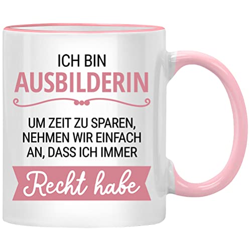 Ich bin Ausbilderin habe Recht Tasse, Danke Bester Ausbilder mit Herz, Geschenk beste Lieblingskollegin Geschenke, Abschied Abschiedsgeschenk Kollegen von Seness