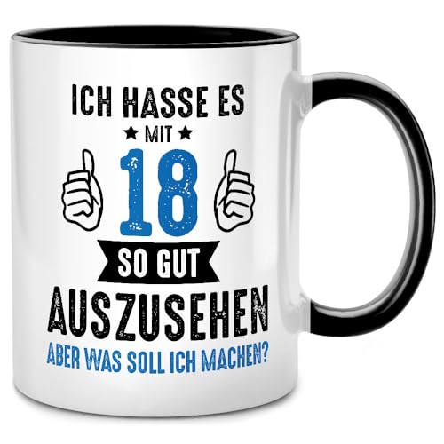 Seness Ich hasse es mit 18 so gut auszusehen Tasse mit Spruch, 18 Geburtstag Geschenkidee, Lustige Geschenke zum 18 Geburtstag, Geschenk Mann Junge Mädchen, Geburtstagsgeschenk Becher von Seness