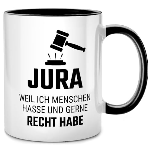 Seness Jura weil ich Menschen hasse Tasse mit Spruch, Anwalt Geschenk, Jura Studium, lustige Juristen Geschenke für Anwälte, Lawyer, Jurastudenten, Abschiedsgeschenk Kollegen, Kaffeetasse Juristin von Seness