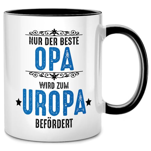 Seness Nur der beste Opa wird zum Uropa befördert Tasse, Du wirst Großvater, Geschenk für Schwangerschaft verkünden, Geburtstagsgeschenk Enkel, Großeltern Senioren Rentner, Schwangerschaftsverkündung von Seness